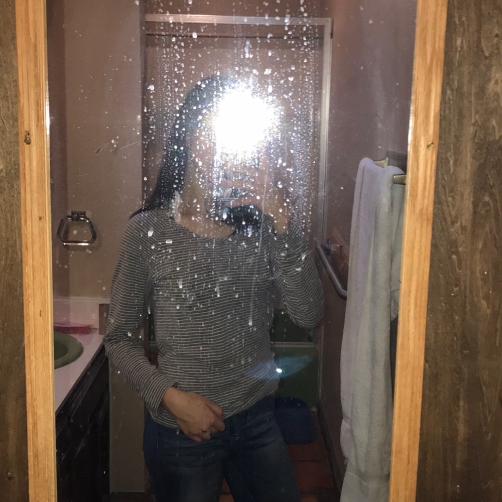 White & Gray Stripped Shirt